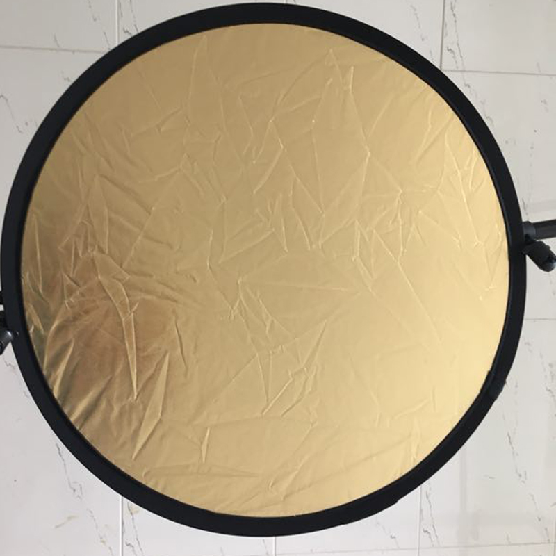 Reflector Disc Silver - 23インチ（60cm）2in1リフレクター、丸型フラッシュ撮影スタジオ用折りたたみ式リフレクターライトディスク、シルバーゴールド、卸売リフレクター