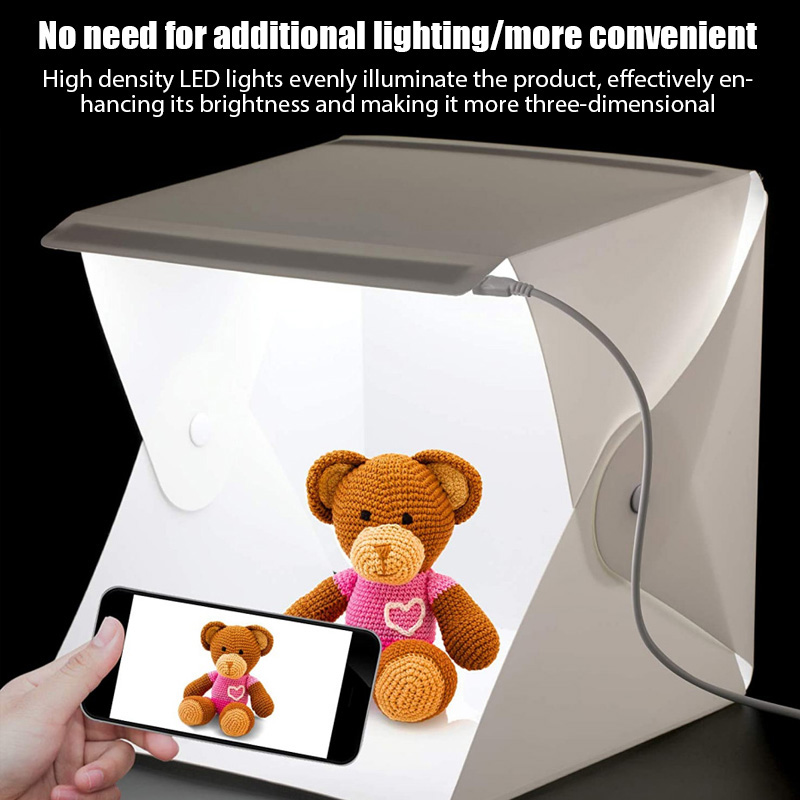 Photography Lighting And Backdrop Kits - ライトボックス ミニフォトスタジオボックス 23*22*24cm 撮影ボックス ライトスタジオ 撮影テントボックスキット