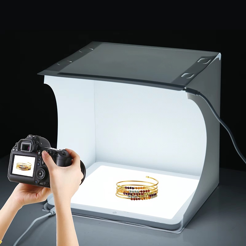 Photography Lighting And Background - 20cmポータブルフォトボックス写真撮影用折りたたみ式LEDライトルームフォトスタジオライトテントソフトボックス、6色背景付き、デジタル一眼レフカメラ用