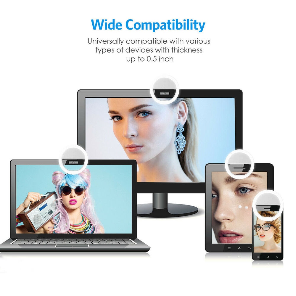 USB充電式LEDリングライト,電話クリップ,写真,ビデオ, - Photography Lighting And Background のレビューと価格