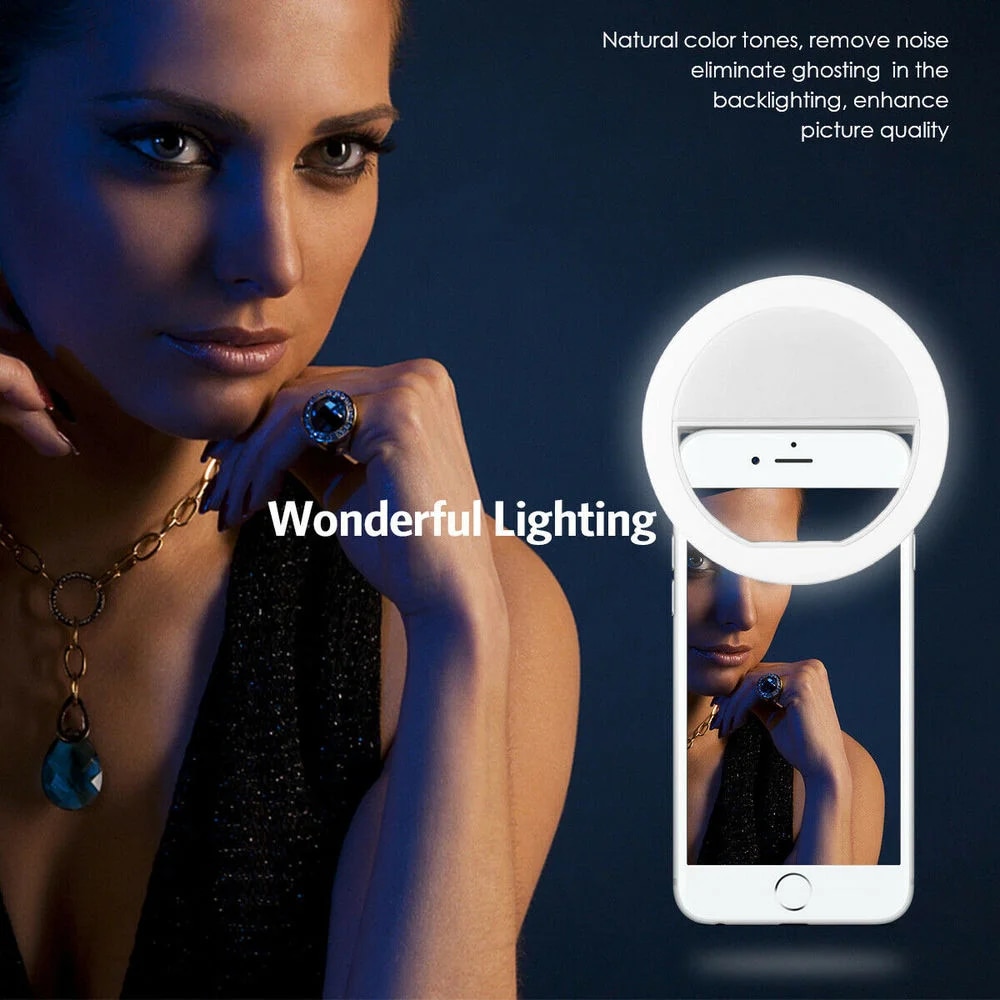 USB充電式LEDリングライト,電話クリップ,写真,ビデオ, - Photography Lighting And Background のレビューと価格