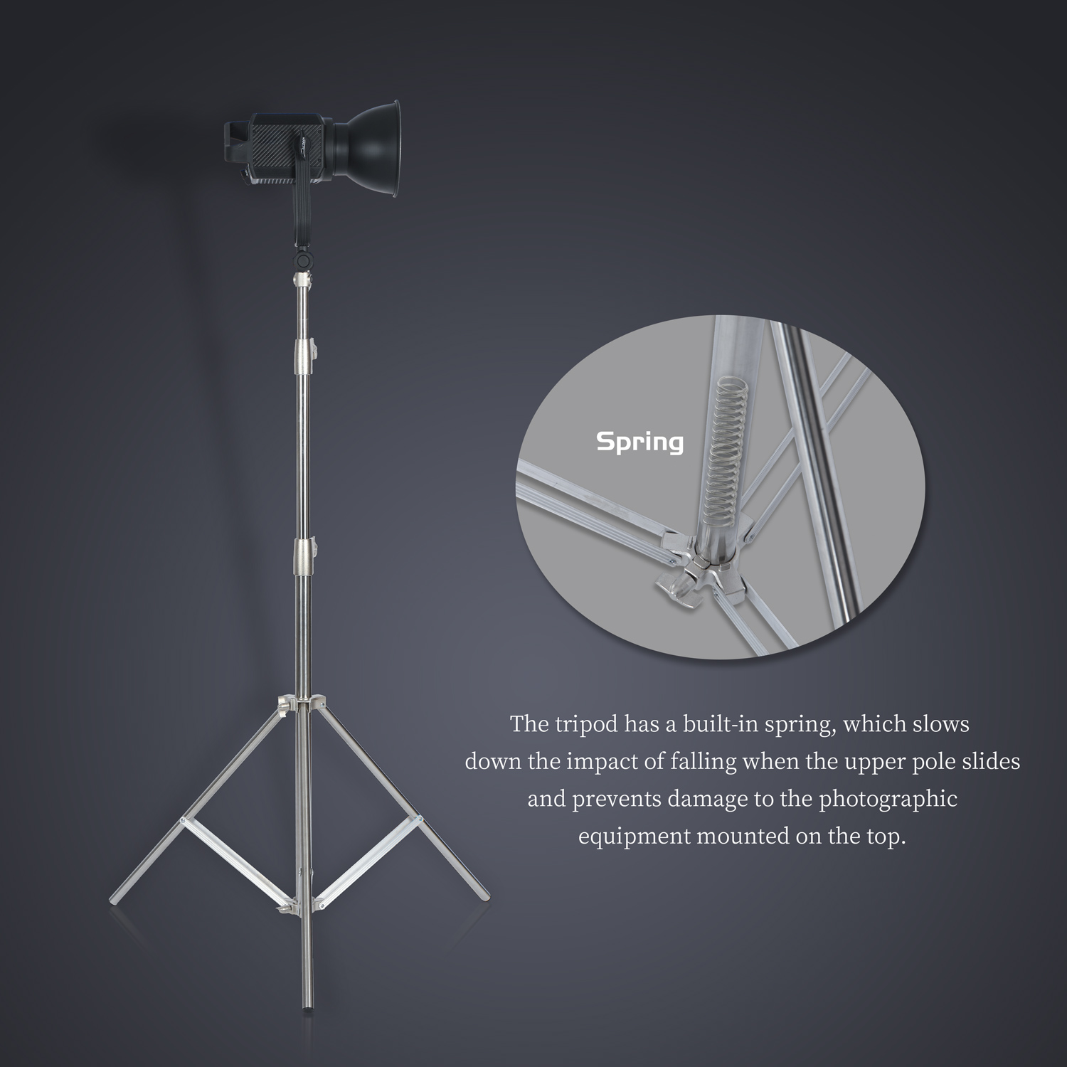 Sh-ステンレス鋼ライトスタンド、LEDライト用三脚サポート - Photography Lighting And Background のレビューと価格