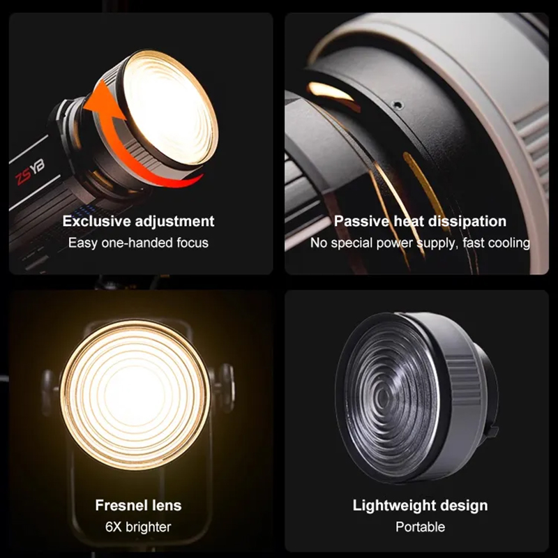フレネルレンズ 15-55度調整可能フォーカスアダプター ボ - Photography Lighting And Background のレビューと価格