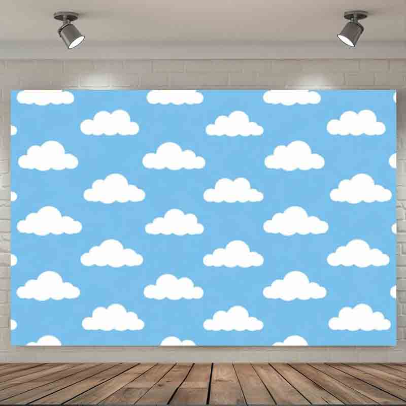 漫画風のシンプルな青空と白い雲の写真背景、新生児や子供の誕生 - Photography Lighting And Background のレビューと価格