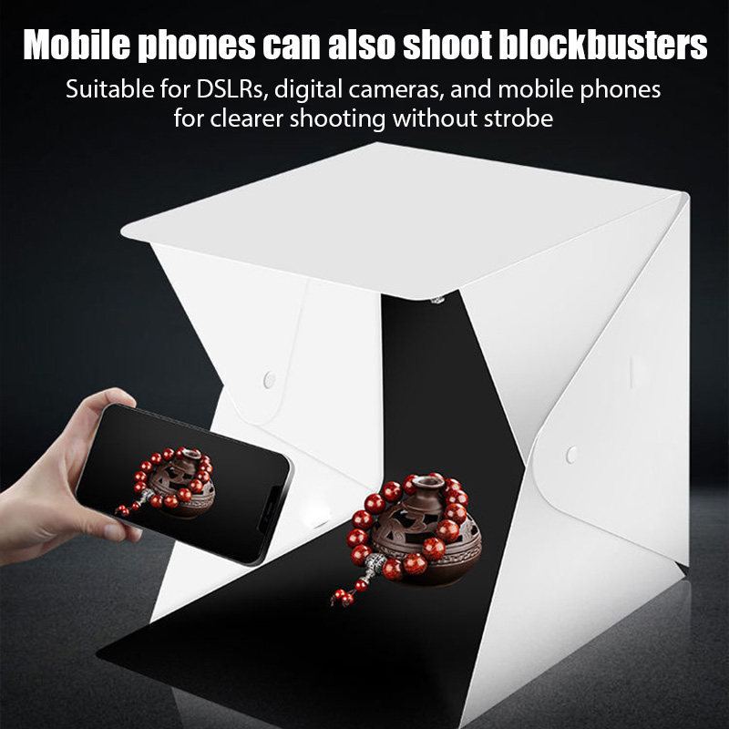 20cmポータブルフォトボックス写真撮影用折りたたみ式LED - Photography Lighting And Background のレビューと価格