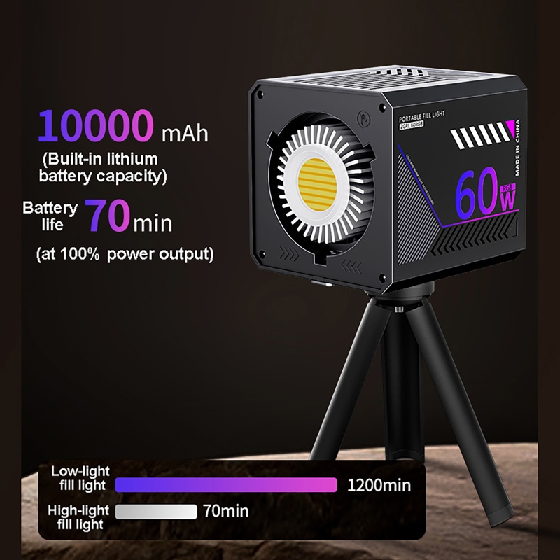 60W RGBビデオライト ポータブルLED撮影スタジオライ - Photography Lighting And Background のレビューと価格